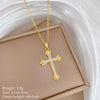 Wholesale Unisex Geometric Stainless Steel And Copper Cross Full Diamond Necklace