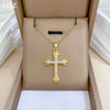 Wholesale Unisex Geometric Stainless Steel And Copper Cross Full Diamond Necklace