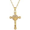 Wholesale Unisex Geometric Stainless Steel And Copper Diamond Necklace With Cross Pendant