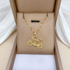 Wholesale Unisex Geometric Stainless Steel And Copper Diamond Necklace With Picture Paragraph Chain