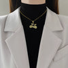 Wholesale Unisex Geometric Stainless Steel And Copper Diamond Necklace With Picture Paragraph Chain