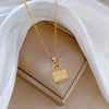 Wholesale Unisex Geometric Stainless Steel And Copper Diamond Necklace With Picture Paragraph Chain