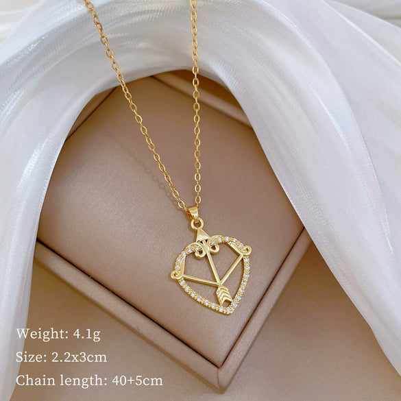 Wholesale Unisex Geometric Stainless Steel And Copper Diamond Necklace