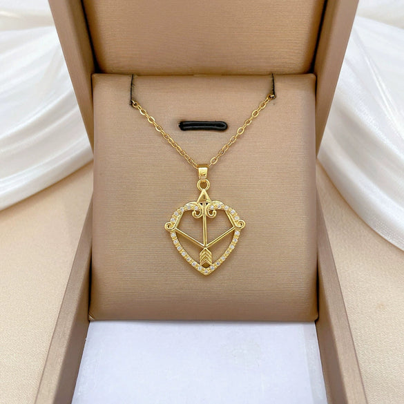 Wholesale Unisex Geometric Stainless Steel And Copper Diamond Necklace