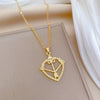 Wholesale Unisex Geometric Stainless Steel And Copper Diamond Necklace