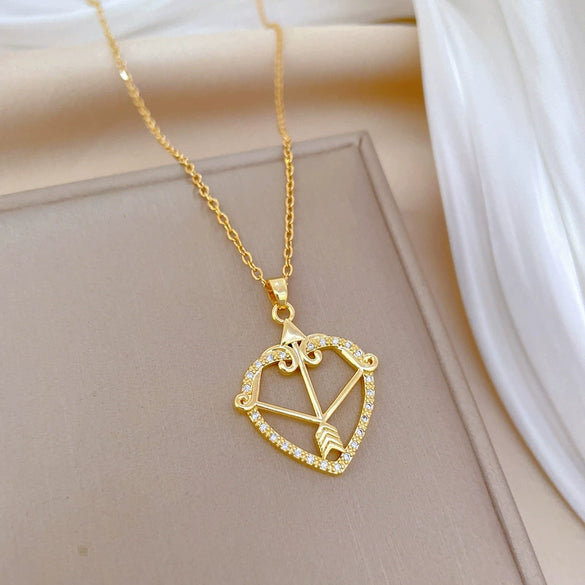 Wholesale Unisex Geometric Stainless Steel And Copper Diamond Necklace
