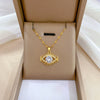 Wholesale Unisex Geometric Stainless Steel And Copper Eyelash Eye Necklace