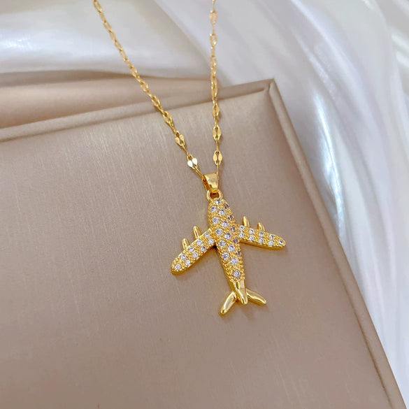 Wholesale Unisex Geometric Stainless Steel And Copper Full Diamond Necklace