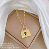 Wholesale Unisex Geometric Stainless Steel And Copper Full Diamond Necklace
