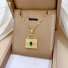 Wholesale Unisex Geometric Stainless Steel And Copper Full Diamond Necklace