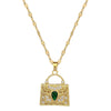 Wholesale Unisex Geometric Stainless Steel And Copper Full Diamond Necklace