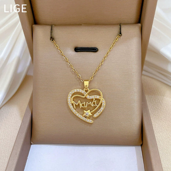 Wholesale Unisex Geometric Stainless Steel And Copper Necklace With Zircon In Light Luxury And Minimalist Style