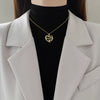 Wholesale Unisex Geometric Stainless Steel And Copper Necklace With Zircon In Light Luxury And Minimalist Style