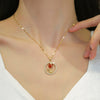 Wholesale Unisex Geometric Stainless Steel And Copper Ring Rose Necklace With Picture Paragraph Chain