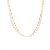 Wholesale Unisex Geometric Stainless Steel And Freshwater Pearl Electroplated Doublelayer Necklace