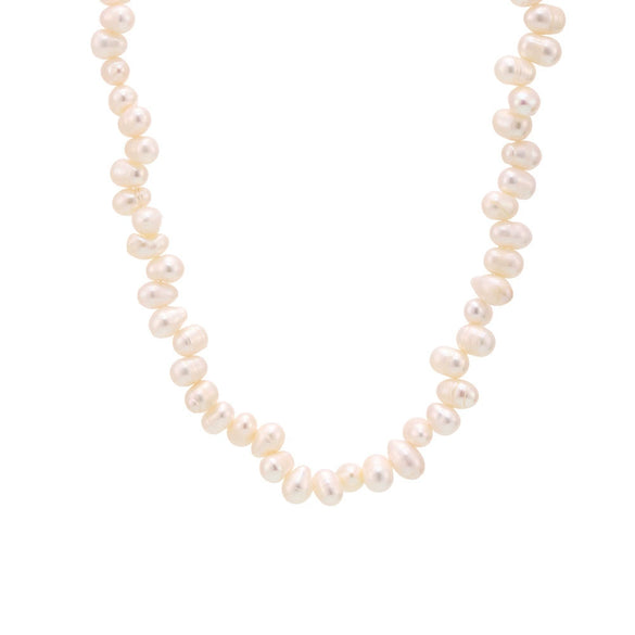 Wholesale Unisex Geometric Stainless Steel And Freshwater Pearl Ferris Wheel Necklace With Electroplating Design