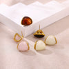 Wholesale Unisex Geometric Stainless Steel And Gold Electroplated Earrings Jewelry Retro Maillard Style