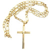 Wholesale Unisex Geometric Stainless Steel And Titanium Steel Cross Pendant Necklace With Polish Finish And Cuban Chain