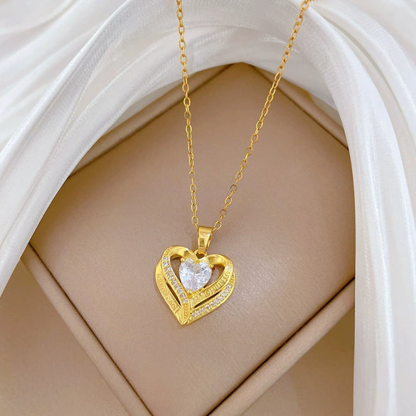 Wholesale Unisex Geometric Stainless Steel Copper Pendant Necklace With Cartoon Minimalist Style