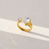 Wholesale Unisex Geometric Stainless Steel Electroplated Adjustable Open Rings Fashion Retro Light Luxury Style