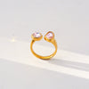 Wholesale Unisex Geometric Stainless Steel Electroplated Adjustable Open Rings Fashion Retro Light Luxury Style