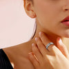 Wholesale Unisex Geometric Stainless Steel Electroplated Diamond Zircon Ring