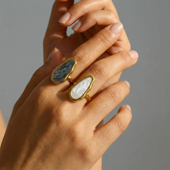 Wholesale Unisex Geometric Stainless Steel Electroplated Open Ring Fashion Jewelry Accessory