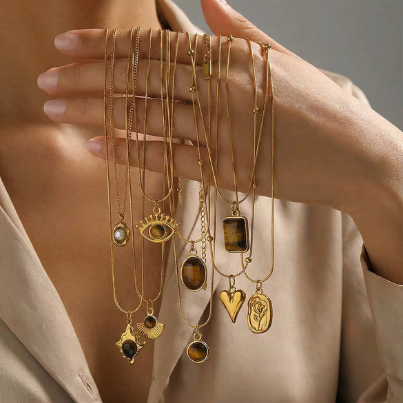 Wholesale Unisex Geometric Stainless Steel Electroplated Snake Bone Chain Necklace