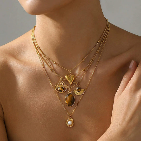 Wholesale Unisex Geometric Stainless Steel Electroplated Snake Bone Chain Necklace