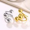 Wholesale Unisex Geometric Stainless Steel Electroplated Spherical Ring
