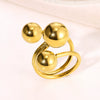 Wholesale Unisex Geometric Stainless Steel Electroplated Spherical Ring