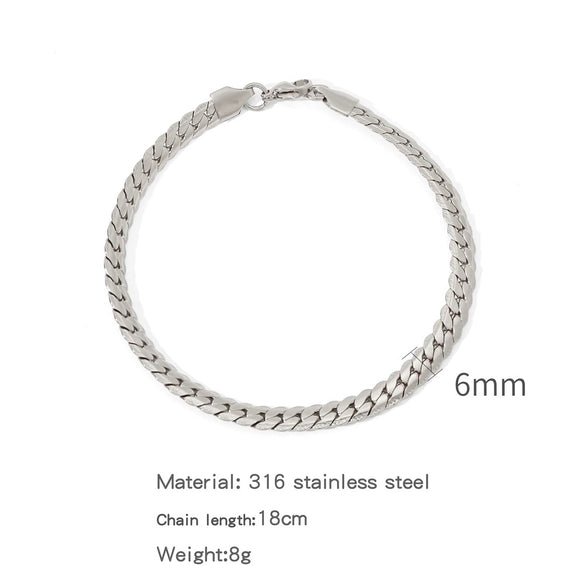 Wholesale Unisex Geometric Stainless Steel Embossed Electroplating Jewelry Bracelets That Do Not Fade Niche Stylish