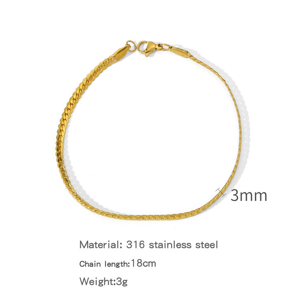 Wholesale Unisex Geometric Stainless Steel Embossed Electroplating Jewelry Bracelets That Do Not Fade Niche Stylish