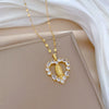 Wholesale Unisex Geometric Stainless Steel Full Diamond Necklace With Copper Pendant