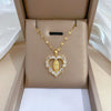 Wholesale Unisex Geometric Stainless Steel Full Diamond Necklace With Copper Pendant