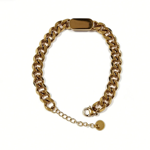 Wholesale Unisex Geometric Stainless Steel Gold Vacuum Plated Bracelet