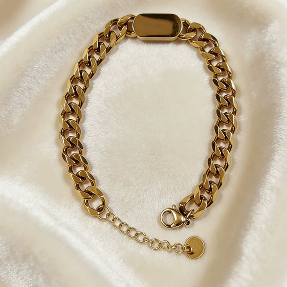 Wholesale Unisex Geometric Stainless Steel Gold Vacuum Plated Bracelet