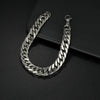 Wholesale Unisex Geometric Stainless Steel Hiphop Punk Trendy Cuban Chain Bracelet With Sixsided Grinding And Electroplating