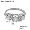 Wholesale Unisex Geometric Stainless Steel Pearl Zircon Electroplated Ferris Wheel Empty Pad Set Ring