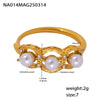 Wholesale Unisex Geometric Stainless Steel Pearl Zircon Electroplated Ferris Wheel Empty Pad Set Ring