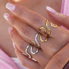 Wholesale Unisex Geometric Stainless Steel Rings With Pvd Furnace Vacuum Real Gold Plating