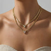 Wholesale Unisex Geometric Stainless Steel Titanium Steel Diamondencrusted Eye Necklace With Electroplating