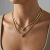 Wholesale Unisex Geometric Stainless Steel Titanium Steel Diamondencrusted Eye Necklace With Electroplating