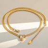 Wholesale Unisex Geometric Stainless Steel Titanium Steel Diamondencrusted Eye Necklace With Electroplating