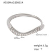Wholesale Unisex Geometric Stainless Steel Zircon Electroplated Ferris Wheel Wave Ring Jewelry
