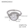 Wholesale Unisex Geometric Stainless Steel Zircon Electroplated Niche Minimalist Double Layer Side Opening Adjustable Ring Bracelet