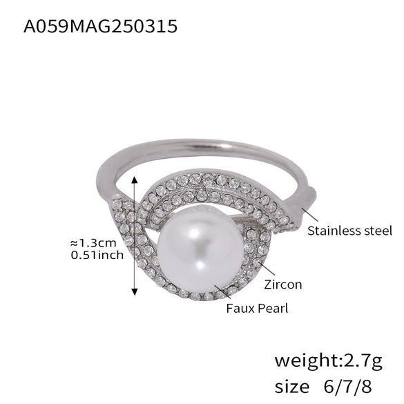 Wholesale Unisex Geometric Stainless Steel Zircon Electroplated Niche Minimalist Double Layer Side Opening Adjustable Ring Bracelet