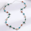 Wholesale Unisex Geometric Star Oval Pattern Zinc Alloy And Copper Electroplated Jewelry Necklace And Bracelet Set