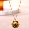 Wholesale Unisex Geometric Tiger Eye Stone Pendant Necklace With Cross Chain 18K Gold Electroplated Stainless Steel Jewelry