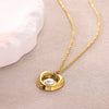 Wholesale Unisex Geometric Tiger Eye Stone Pendant Necklace With Cross Chain 18K Gold Electroplated Stainless Steel Jewelry